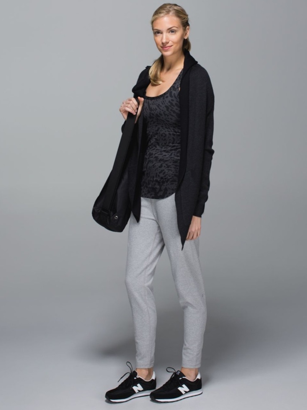 lululemon Cabin Yogi Wrap Sweater Heathered Black Size 8